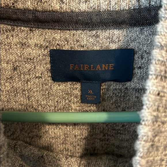 Fairlane Gray Ribbed Half-Zip Sweater Fall Preppy Work Office - Picture 2 of 4